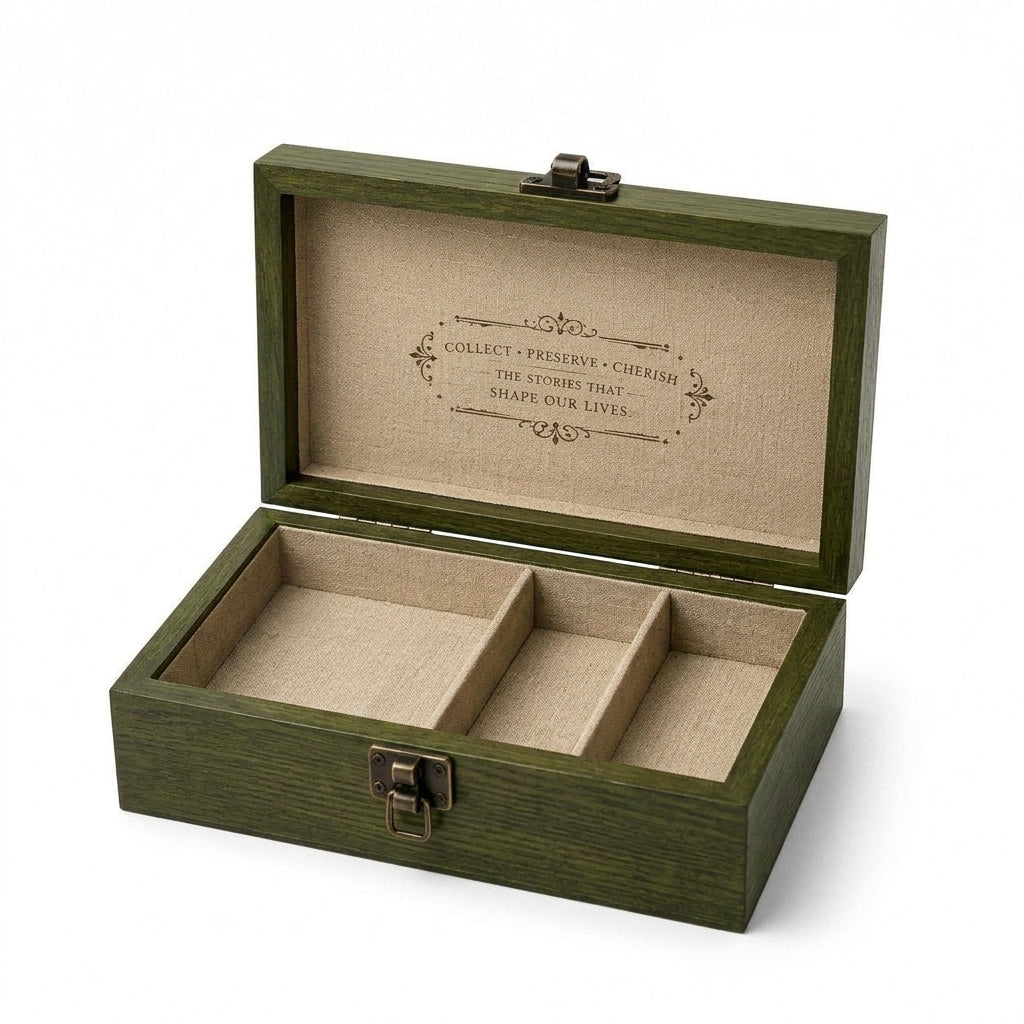 Cufuqnis™ Letterpress Keepsake Note Box – Handmade Vintage Stationery Storage Case