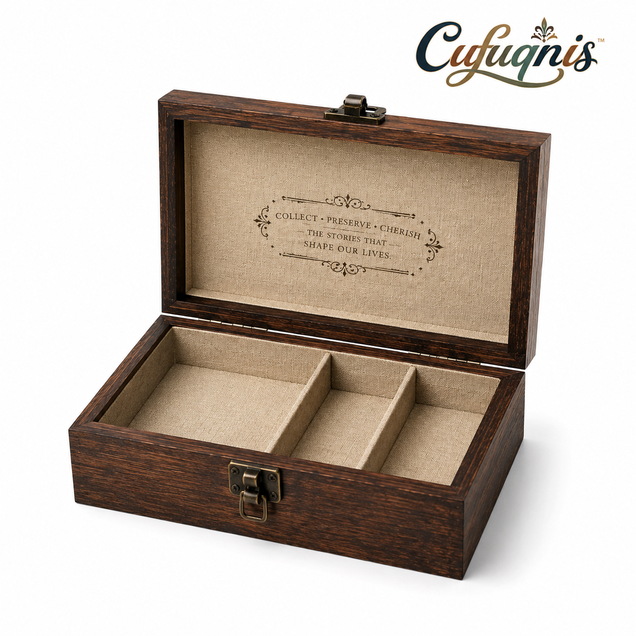 Cufuqnis™ Letterpress Keepsake Note Box – Handmade Vintage Stationery Storage Case