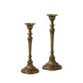 Cufuqnis™ Old Manor Taper Candle Holders – Hand-Finished Antique Brass Style Set of 2